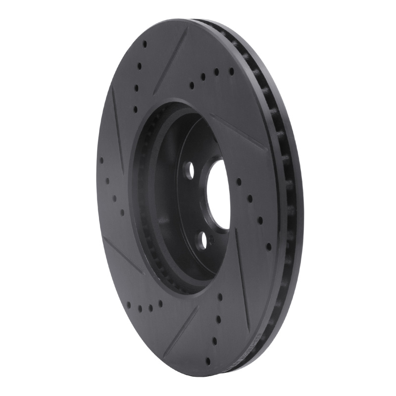 Pontiac Vibe Brake Rotor (1) - Front Right - R1 Concepts - Drilled & Slotted - Black - `08-`19